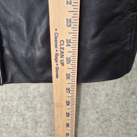 Valerie Stevens Women’s Black Genuine Lamb Leather Jacket Medium Button Front - Picture 13 of 13